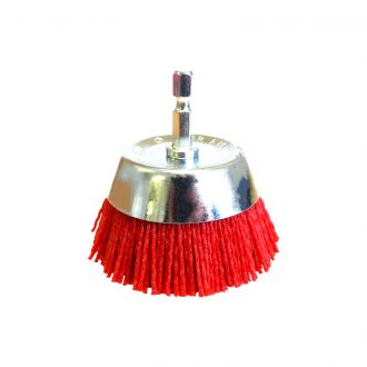 Josco 75mm Spindle-Mounted Crimped Abrasive Nylon Cup Brush