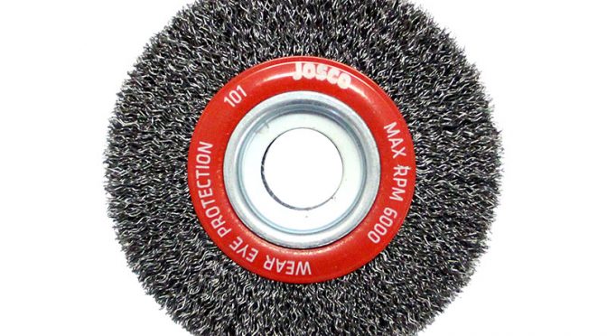 Josco 125mm x 25mm Multi-Bore Crimped Wheel Brush